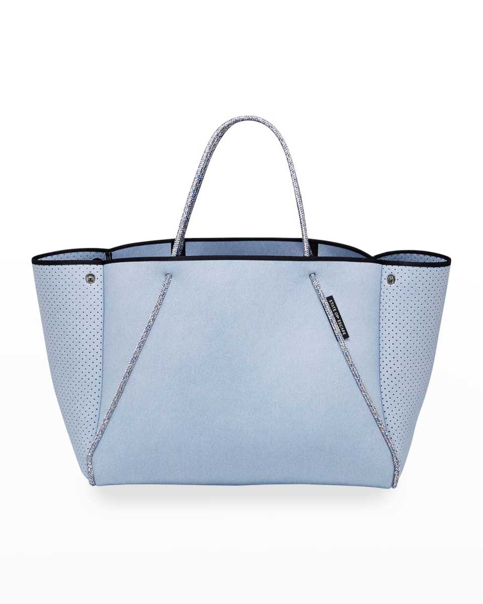 Guise Perforated Tote Bag, Denim Super Fade